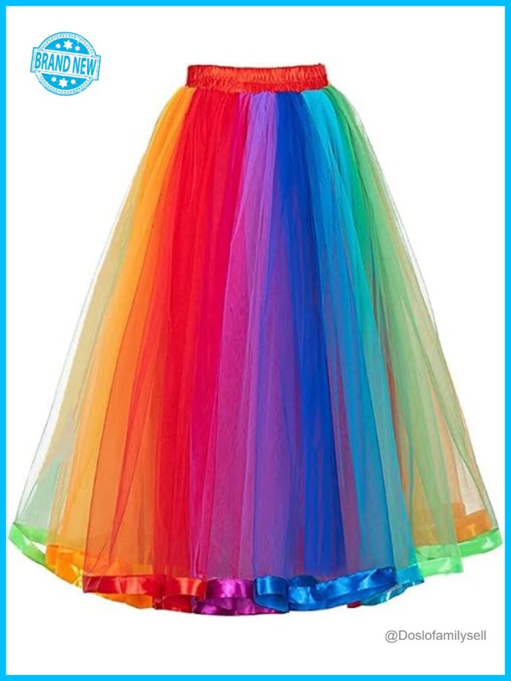 Plus Size Tutu Tulle Maxi Skirt Layered Rainbow Tutu Skirt